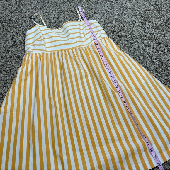 🏷️NWT J. Crew Factory Strappy Tie-Back Mini Dress Size 14 Marigold Stripe Sunny - Picture 16 of 16